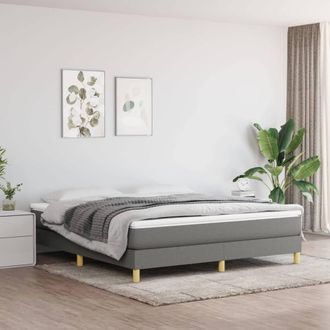 Berkfield Home Box Spring Bed Frame Dark Grey 180x200 cm Super King Fabric