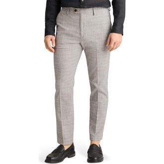 Bonobos Primo Slim Fit Plaid Stretch Twill Chinos in Gray Plaid at Nordstrom, Size 33 X 32