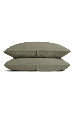 Parachute Set of 2 Linen Pillowcases in Moss at Nordstrom, Size Standard