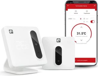 Garza Smart - Termostato Aspen Wifi Inteligente Para Caldera Y Calefacci&oacute;n, Programable, Con Adaptador, Medidor Consumo, Control T&aacute;ctil, Detecci&oacute;n Ventanas 