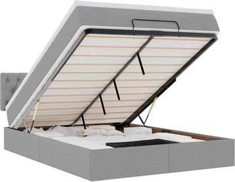 vidaXL Vidaxl - Estructura Cama Otomana Colch&oacute;n Tela Gris Claro 140x200cm