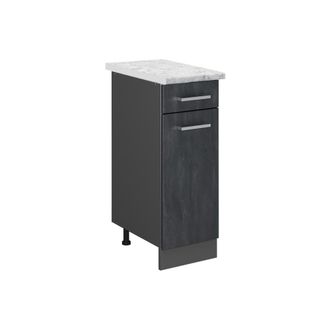 Vicco Mueble Bajo De Cocina R-line, Hormig&oacute;n Negro, 30 Cm Et M&aacute;rmol