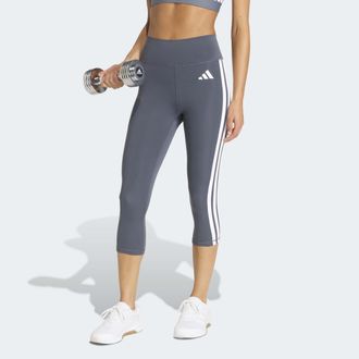 adidas Trainingstights ADIDAS PERFORMANCE OPT ES 3S 3/4 L, Damen, Gr. XXL, N-Gr, aurora onix, wei&szlig;, Obermaterial: 85% Polyester, 15% Elasthan, 3/4-L&auml;nge, Hos