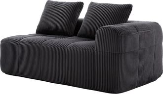 Urban Meuble Sill&oacute;n modular en pana gris con portavasos