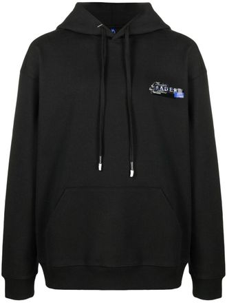 Ader Error logo-print hoodie - men - Cotton/Polyester - 1 - Black