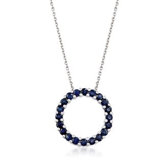 Ross-Simons Sapphire Circle Of Eternity Necklace in Sterling Silver