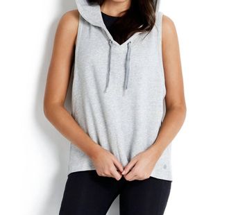 Seafolly Cross Back Hoodie In Sea Grey