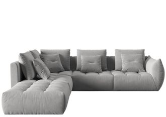 MICADONI 7-Sitzer Design Ecksofa Bloom mit Eckteil links - Samtbezug