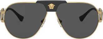Versace VE225210026G Aviator Sunglasses - Gold