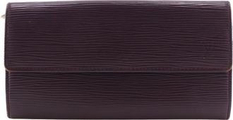 Louis Vuitton Epi Cassis Purple Epi Leather Long Wallet (Bi-Fold) (Pre-Owned)