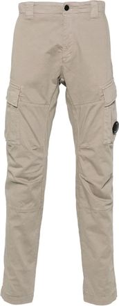 C.P. Company Lens-detail sateen cargo trousers - men - Cotton/Elastane - 54 - Grey