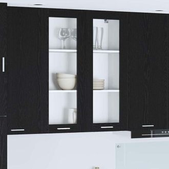 vidaXL vidaXL Armadio pensile Rovere Nero 80 x 31 x 100 cm Legno multistrato