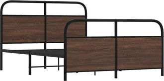 vidaXL Estructura de cama sin colchón 120x190 cm madera marrón roble Vidaxl