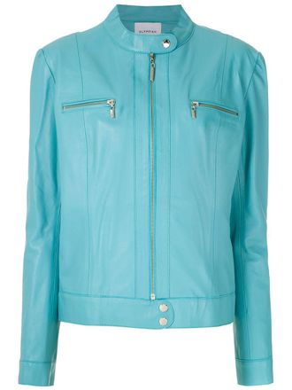 OLYMPIAH Amazônica leather jacket - Blue