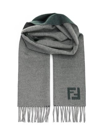 Fendi Ff Scarf Scarves And Foulards Grey-Uomo