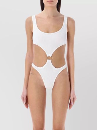 Reina Olga crinkle cut-out scoop neck swimsuit