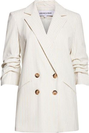 Veronica Beard Rupert Pinstripe Dickey Jacket in Dove Multi at Nordstrom, Size 16