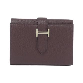 Herm&egrave;s Beige Bleu Saphir Blue Epsom Leather Wallet (Tri-Fold) (Pre-Owned)