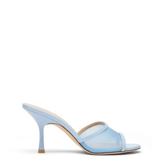 Stuart Weitzman Bareitall Slide 85 - Dames - Muiltjes - Blauw - 40 EU - Leer - Schoenen