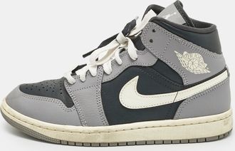 Air Jordan s Multicolor Leather Jordan 1 Mid Cement Grey Sneakers