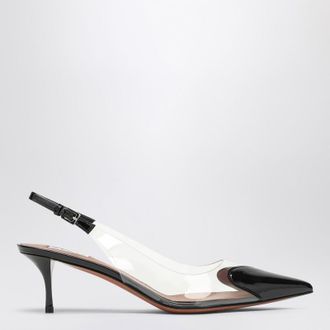 Alaia Le Coeur black patent leather slingback