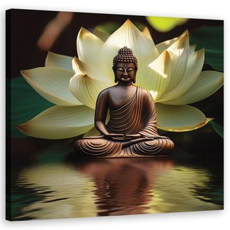 Artgeist Quadro Su Tela, Ninfea Buddha Zen - 50x50