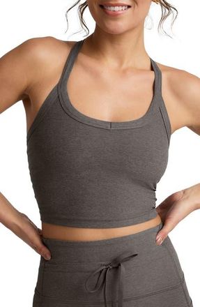 Beyond Yoga Space Dye On the Up Crop Tank in True Gray Heather at Nordstrom, Size X-Small