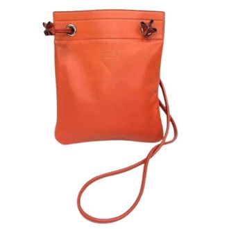 Herm&egrave;s Pre-owned Pochette Schoudertas - Dames - Pre-owned - Oranje - Maat: ONE Size Leer