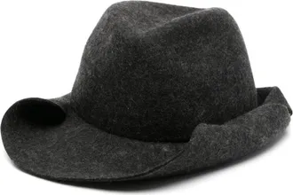 Yohji Yamamoto rolled-brim hat - men - Wool - 56 - Grey