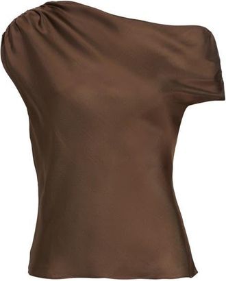 Toccin Veda Ruched One-Shoulder Top in Coffee at Nordstrom, Size 12