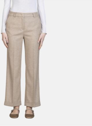 Via Masini Womens Herringbone Pant In Camel