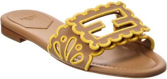 Fendi Fendi Baguette Leather Flat Sandal