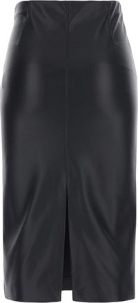 Jucca Womens Midi Skirt Eco Leather Black