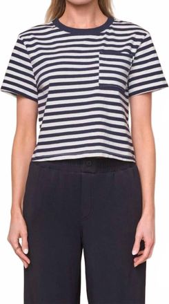 Stateside Preppy Stripe Boxy Tee In Thyme