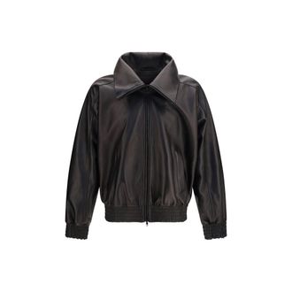 Balenciaga Black Lamb Ovis Aries Leather Mens Jacket