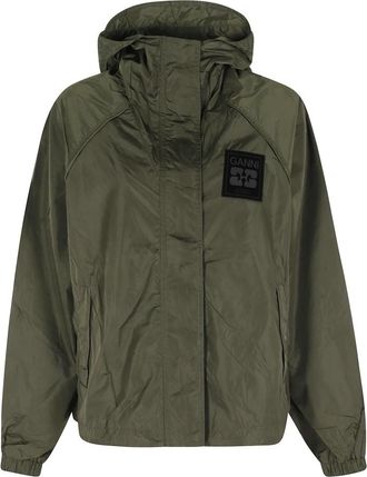 Ganni Nylon Jas - Dames - Zomerjassen - Groen - XS - Nylon - Jassen