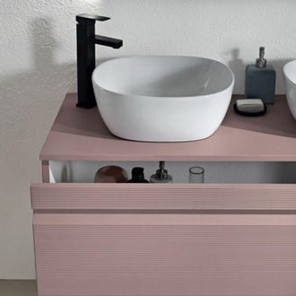 MODO Modo - Cassetto bagno portalavabo 80 cm sospeso in pvc rio Rosa Polvere