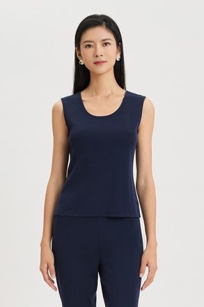 Ming Wang Scoop Neck Tank in Indigo at Nordstrom, Size X-Large P