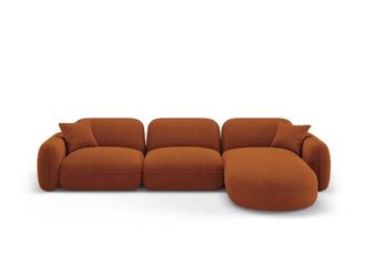 CXL by Christian Lacroix Sof&aacute; esquinero modular derecho 4 plazas de terciopelo terracota