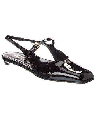 Prada Mary Jane Patent Slingback Ballerina Flat