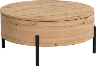 Vente-Unique Mesa de centro con tablero giratorio y almacenamiento en MDF - Natural - YEMELIA