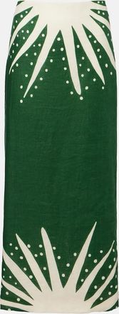Cala de la Cruz Bruna printed linen midi skirt
