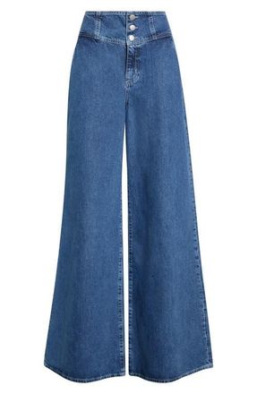 L'agence Sonja Ultra High Waist Wide Leg Jeans in Atlantis at Nordstrom, Size 31