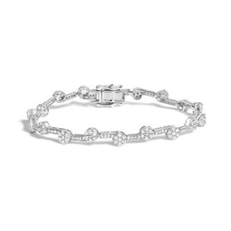 House of Brilliance 925 Sterling Silver 2.0 Cttw Diamond Custer Link Bracelet