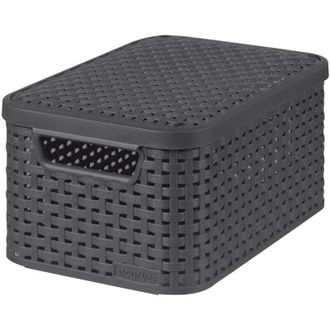 Curver Scatola portaoggetti, polipropilene, antracite, 29 x 20 x 14 cm - Curver