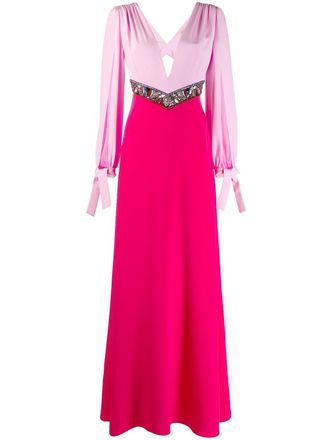 Pucci sequin embellished colour block dress - women - Silk/Silk/Spandex/Elastane - 44 - Pink