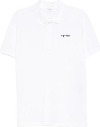 Alexander McQueen Logo-Embroidered Polo Shirt - Mens - Polyester/Viscose/Cotton