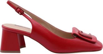 Lola Cruz Gele Slingback Sandalen - Dames - Pumps - Rood - 37 EU - Leer - Schoenen