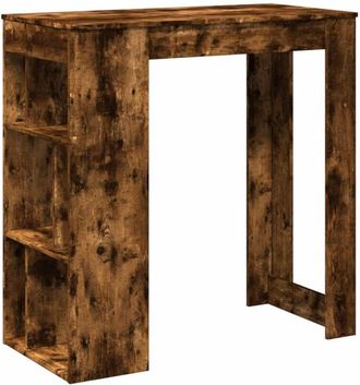 vidaXL Bar Table with Racks Smoked Oak 102x50x103.5 cm Engineered Wood vidaXL