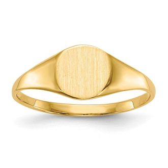 Diamond2Deal 14k Yellow Gold Closed Back Signet Ring